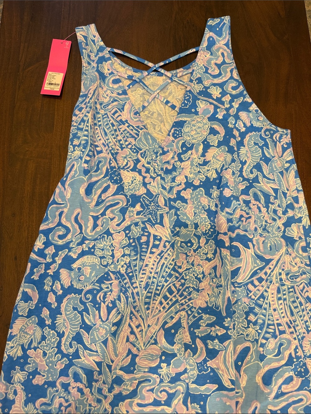 Lilly Pulitzer Blue & Pink Crisscross Tank Dress